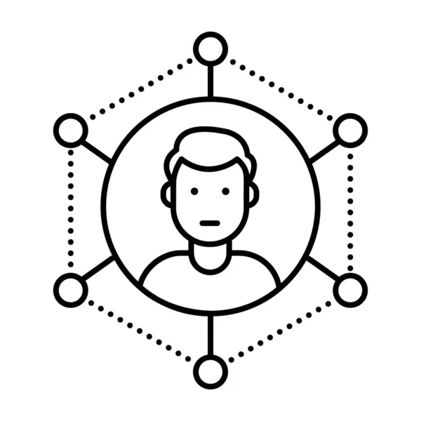 Person Avatar Different Nodes User Network Icon Line Design — Stock Vector