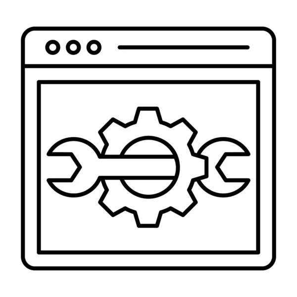 Configuração Web Design Linha Ícone Manutenção Web — Vetor de Stock