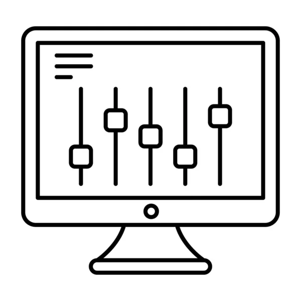 Pulsanti Equalizzatore Pannello Controllo Web Icona Del Parametro Web Nella — Vettoriale Stock