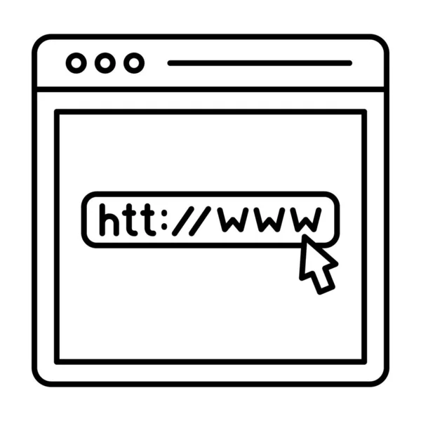 Sito Del Browser Indirizzo Del Sito Web Icona Linea Progettazione — Vettoriale Stock