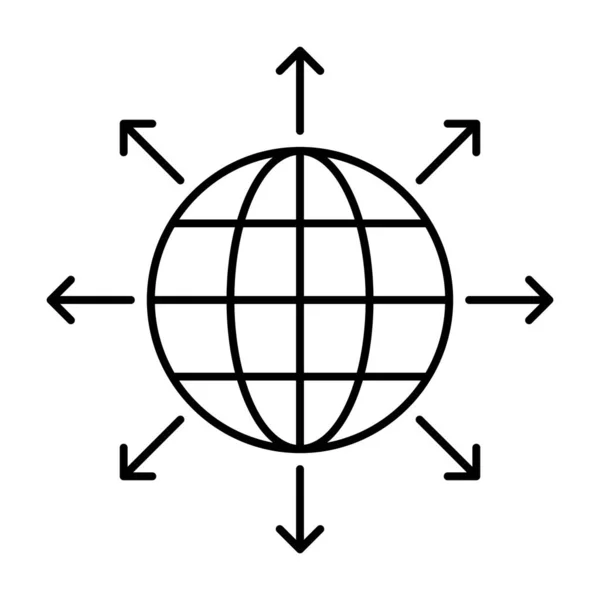 Значок Глобальной Сети Линейном Векторном Дизайне — стоковый вектор