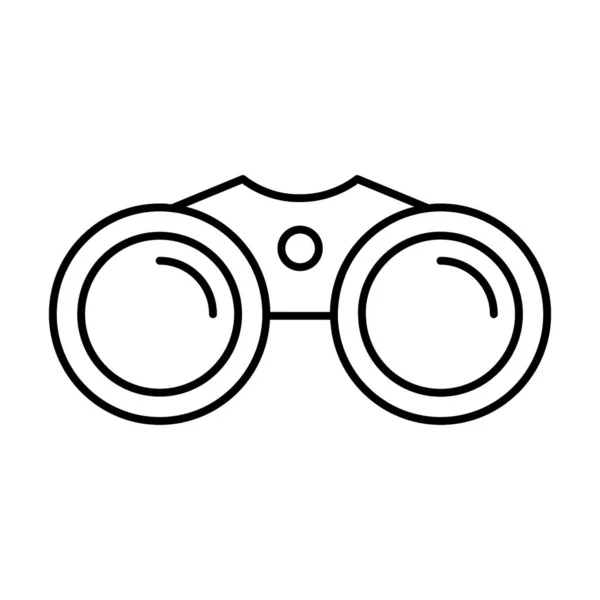 Óculos Campo Ícone Binocular Estilo Linha — Vetor de Stock