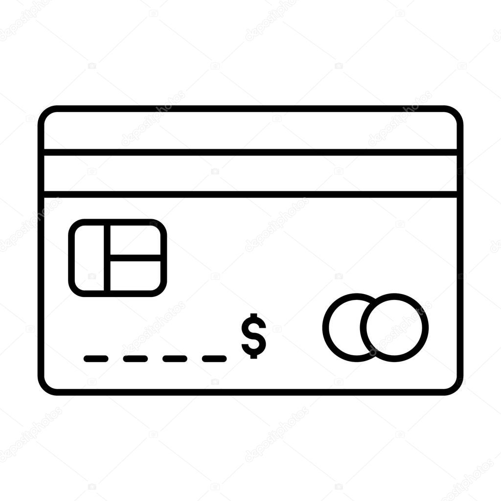 E Banking payment method, atm card icon in line vector 