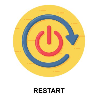 Refresh arrow symbol with power button, restart icon. clipart