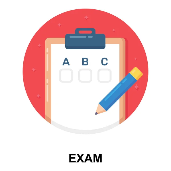 Paper Clipboard Pencil Concept Exam Icon — Stock Vector