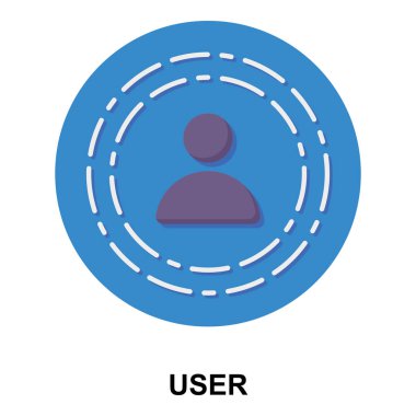 Dairesel arkaplanda kullanıcı avatarının kavramsal simgesi.