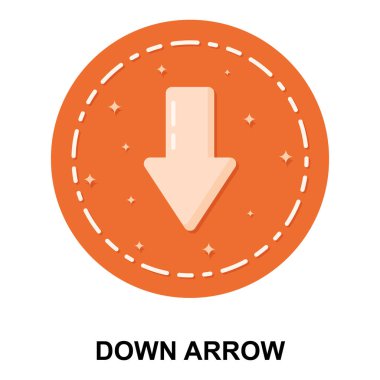 Aşağı doğru ok, düz dizayn indirme simgesi 