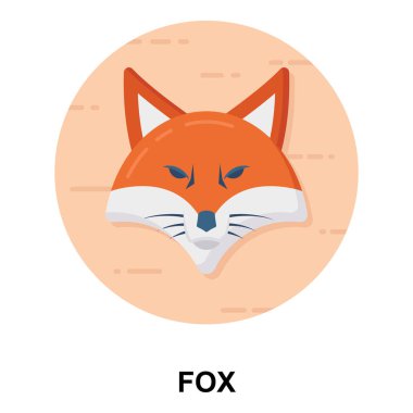 Beyaz arkaplanda tilki surat tasarımı taşıyıcısı. Vahşi hayvanlar.. 