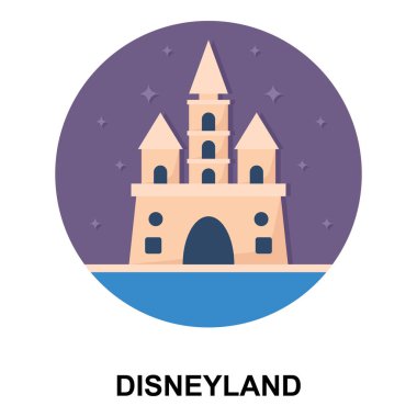 Disneyland 'in düz vektör tasarımı, lunapark simgesi
