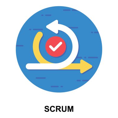 Web tasarımı, uygulamalar, yazılımlar, yazdırma kullanımı için Scrum simgesi.