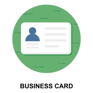 Üyelik kartı, beyaz arkaplanda düz kimlik kartı simgesi. 