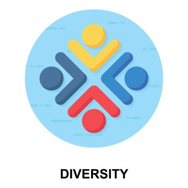 Mobil uygulama ve web tasarımı için çeşitliliğin düz vektörü simgesi.