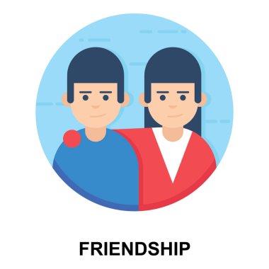 Kadın arkadaşlık ikonu erkek kavramı düz stil.