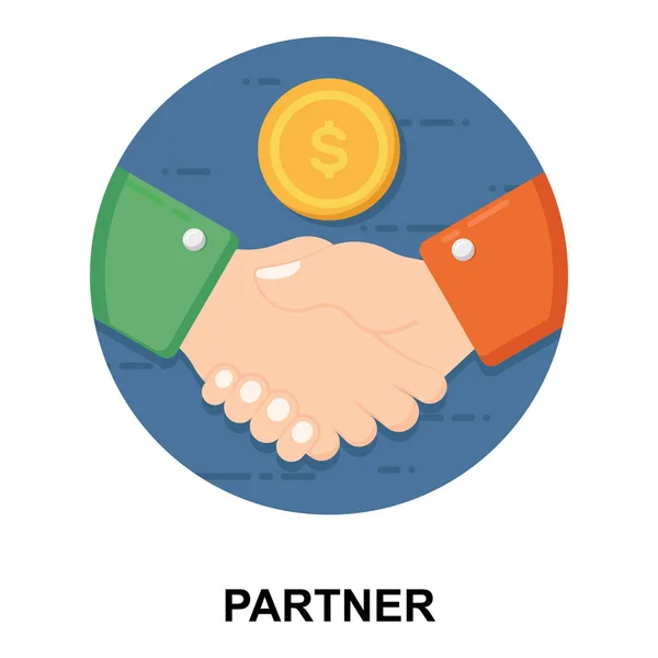 Dvě Lidské Ruce Třesoucí Symbol Business Handshake Ikona — Stockový vektor