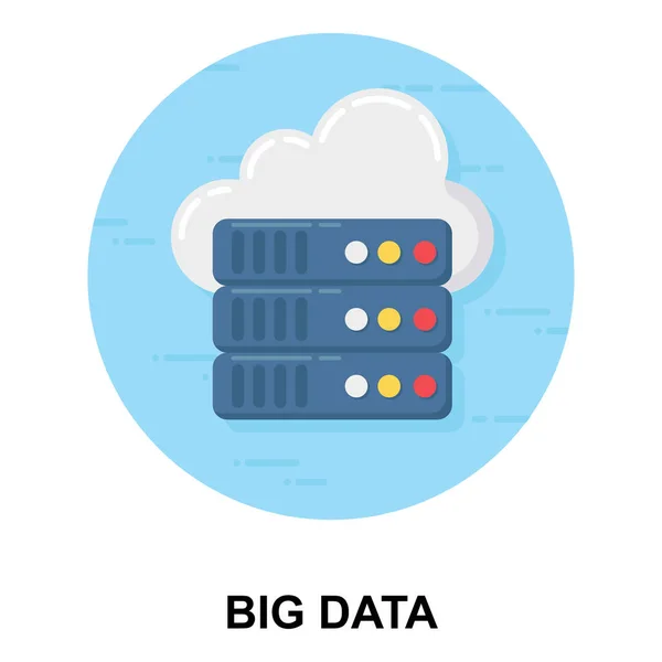Cloud Mit Datenserver Rack Big Data Symbol — Stockvektor