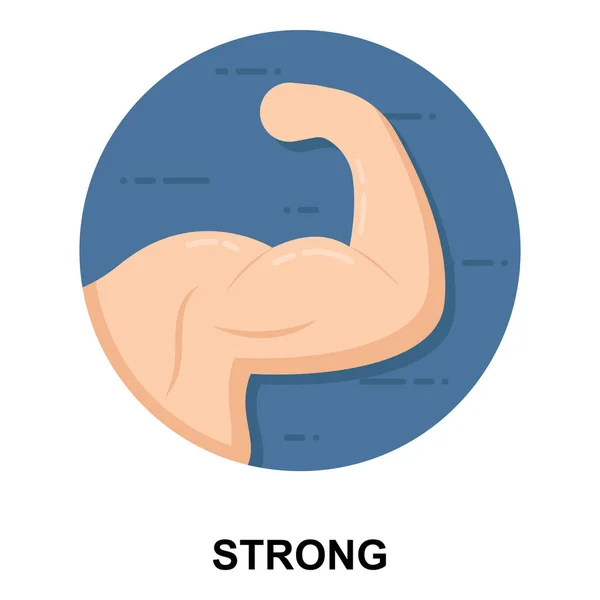 Flexing Bicep Muscle Strength Strong Power Vector Icon Exercise Apps — Stock Vector