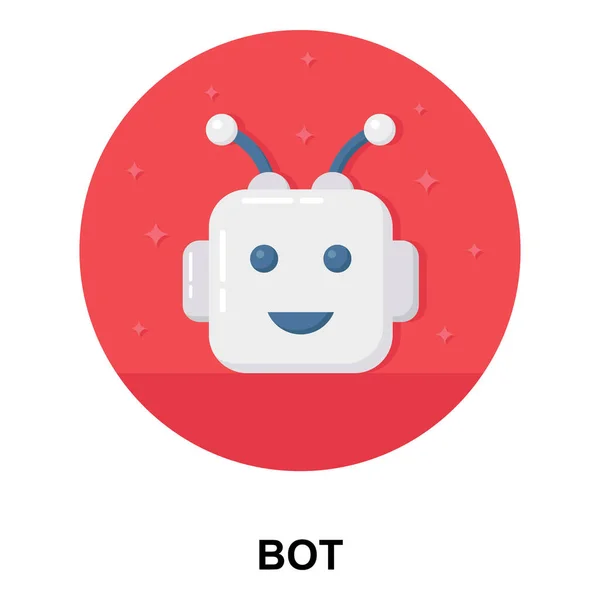 Chatbot Icono Vector Plano Entidad Conversacional Artificial — Vector de stock