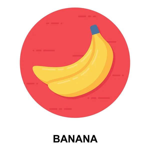Banana Icona Nutriente Della Dieta Nel Design Vettoriale Piatto — Vettoriale Stock