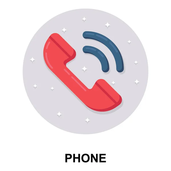 Récepteur Avec Signaux Icône Téléphone Dans Design Plat — Image vectorielle