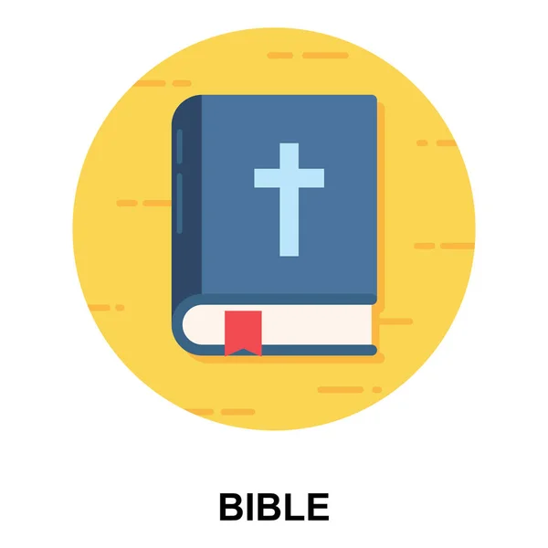 Ícone Estilo Plano Bíblia Vetor Livro Sagrado — Vetor de Stock