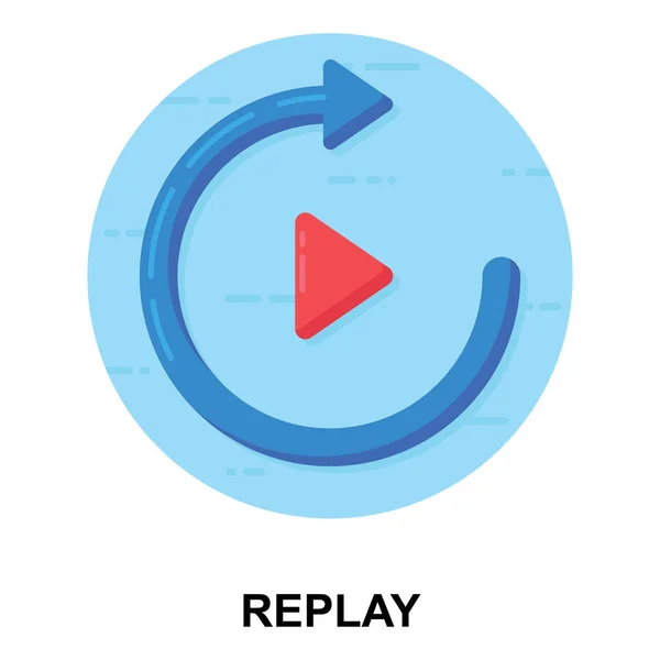 Επανάληψη Βίντεο Σύμβολο Βίντεο Μέσα Δεξιόστροφα Βέλος — Διανυσματικό Αρχείο