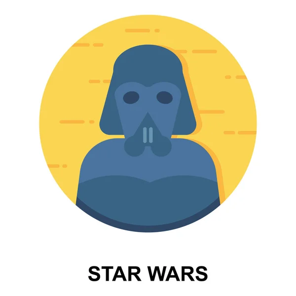 Darth Vader Star Wars Icon Flat Design Editable Vector — 스톡 벡터