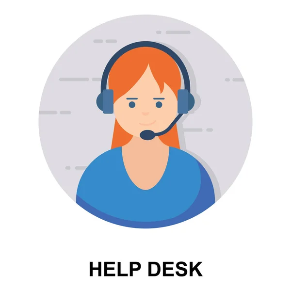 Avatar Con Auriculares Con Altavoz Icono Del Operador Femenino — Vector de stock