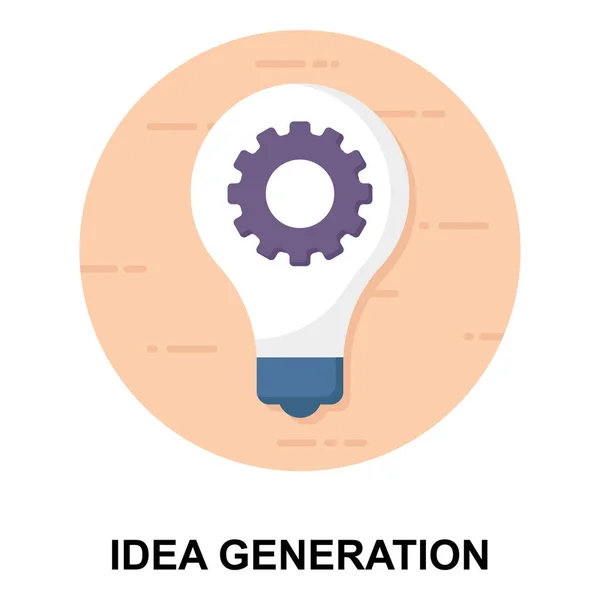 Icon Idea Generation Gear Light Bulb Vector — Stock Vector