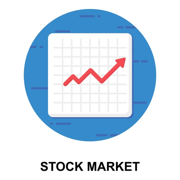 Aktiemarked Rapport Ikon Fladt Design – Stock-vektor