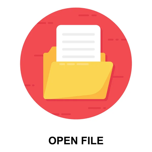 Ouvrir Icône Fichier Dans Style Plat Mode Sur Fond Isolé — Image vectorielle