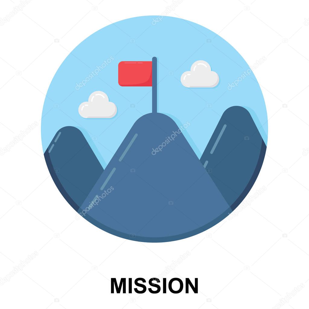 Goal achievement, mission accomplished flat vector design for mobile and web graphics