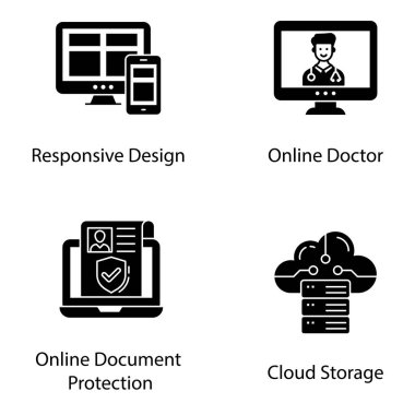 Çevrimiçi Hizmetler Somut Vektörler Paketi 