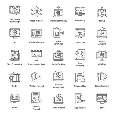 Kullanıcı Arayüzü Satır Vektörleri Paketi