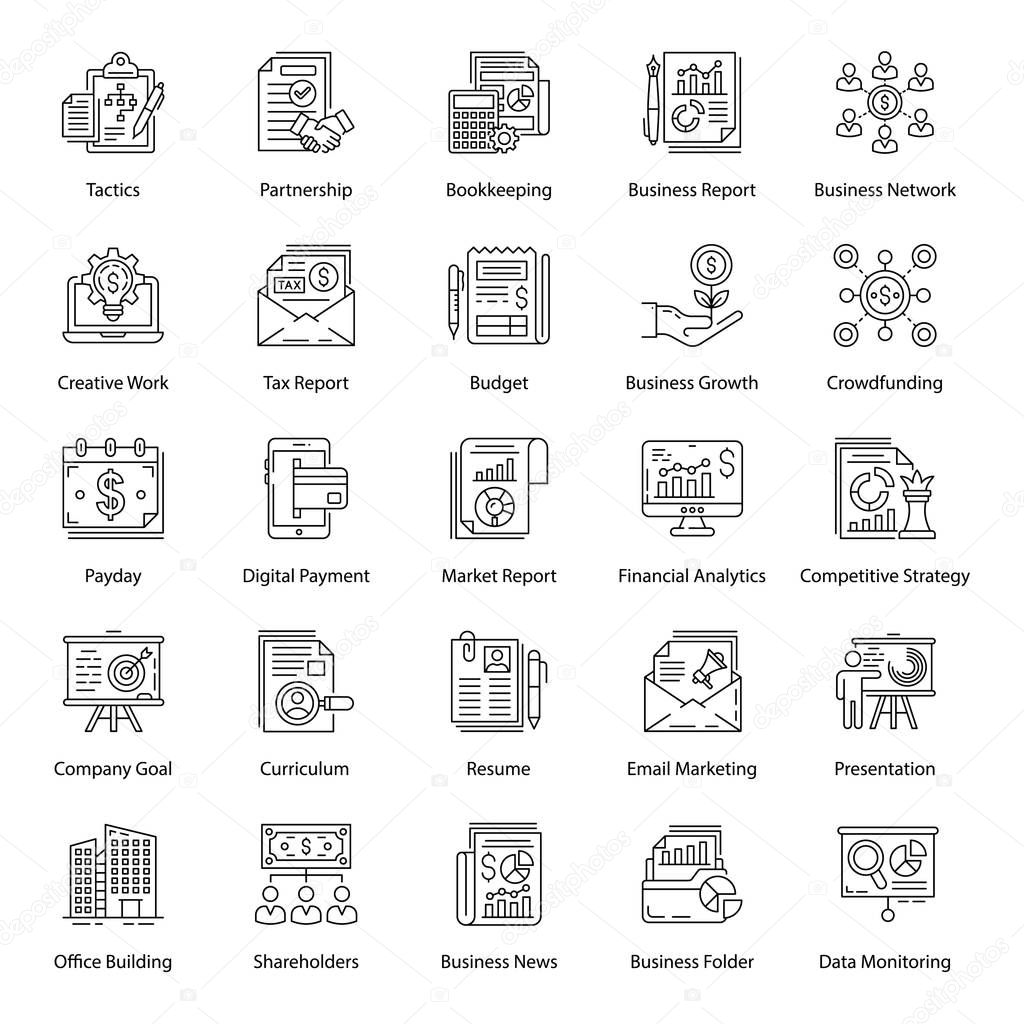 Pack of Business Line Icons 