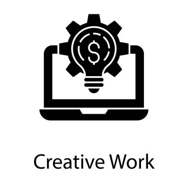 Çevrimiçi yaratıcı çalışma kabartma vektörünün simgesi 