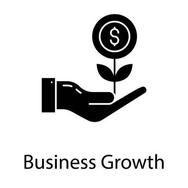 İş büyümesi simgesinin kabartma vektör tasarımı