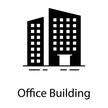 Katı tasarımlı binanın simgesi.