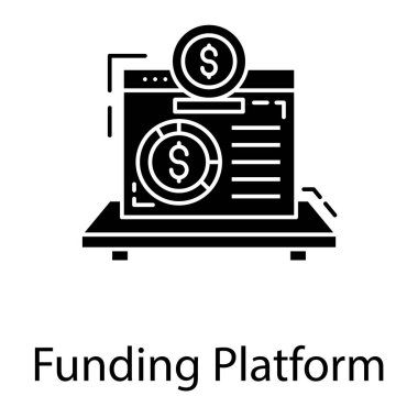 Finansman platformu kabartma tasarımı taşıyıcısı 