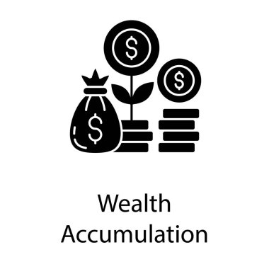 Zenginlik biriktirme kabartma tasarımı simgesi 
