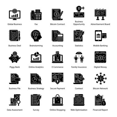 Finansal teknoloji somut vektörler, iş vektörlerinin unsurlarını projenizin ihtiyaçları için en iyi şekilde yöneten kavramsal görseller sergiliyor..