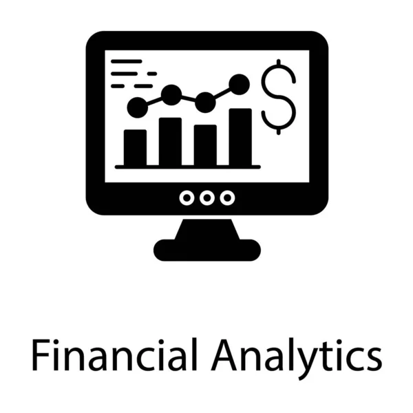 Ikona Finanční Analýzy Designu Glyfu — Stockový vektor