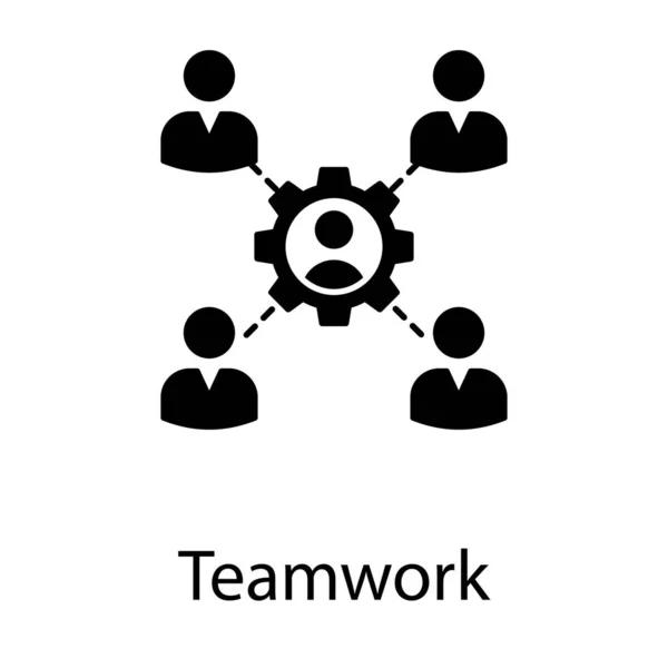 Glyph Icon Business Employee Network Design — ストックベクタ