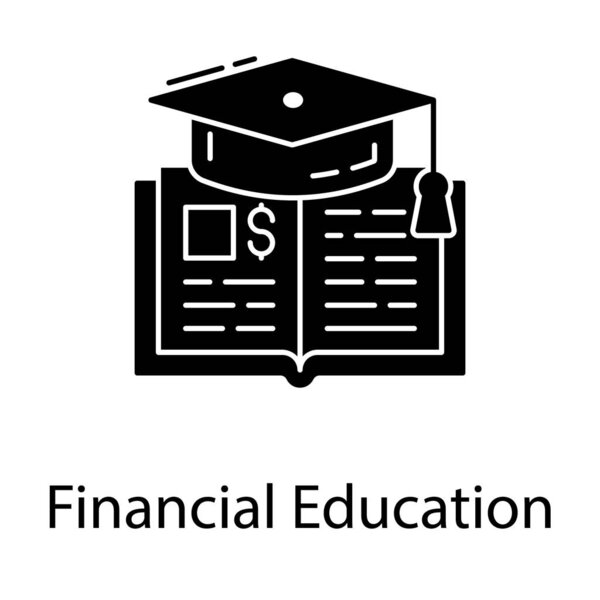 Financial education vector in solid design 
