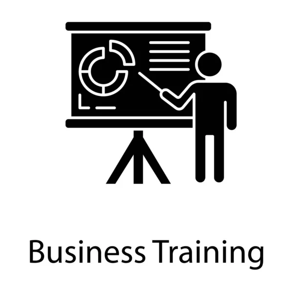 Ikona Szkolenia Biznesowego Solidnym Designie — Wektor stockowy
