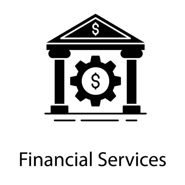 Εικονίδιο Glyph Χρηματοοικονομικών Υπηρεσιών — Διανυσματικό Αρχείο
