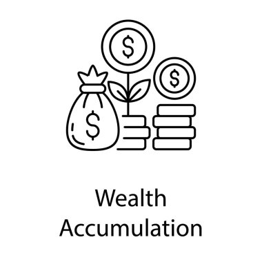 Servet birikim hattı tasarımı simgesi 