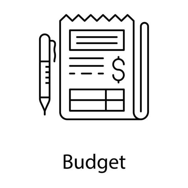 Projeto Linha Ícone Relatório Orçamento — Vetor de Stock