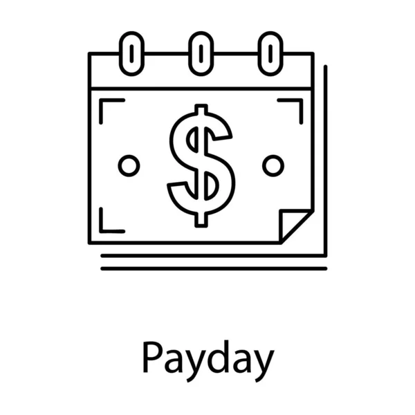 Linje Ikon Payday Design Vektor — Stock vektor