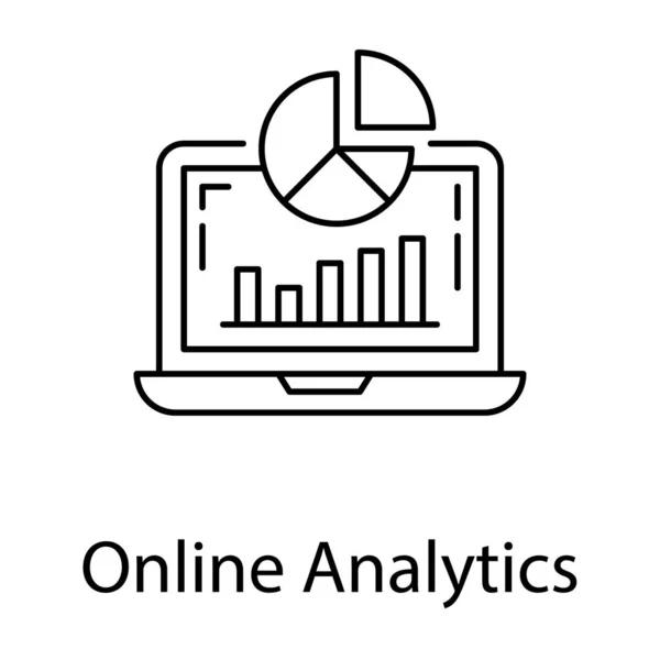 Icon Vektor Für Online Unternehmensanalyse — Stockvektor