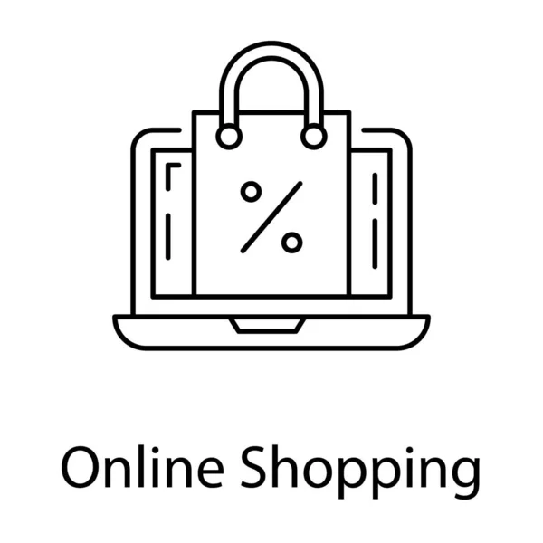 Online Shopping Symbol Vektor Liniendesign — Stockvektor